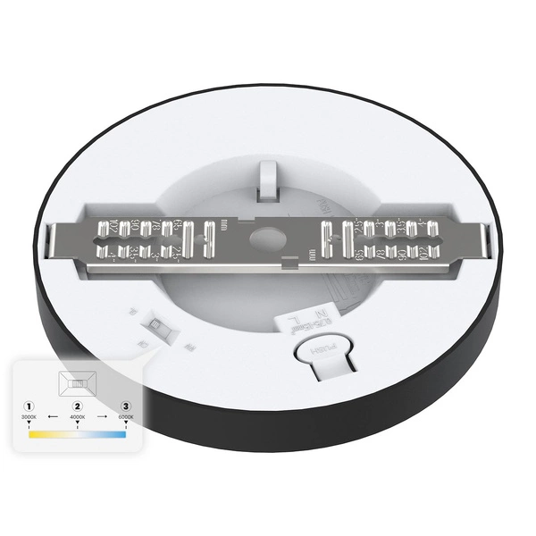 Plafon Evora Czarny Round 6W 3CCT