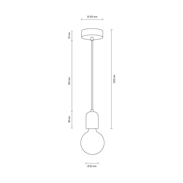 Lampa Wisząca Amory 1xE27 Max.60W Szary Beton/Czerwony Kabel Tkaninowy 9776136