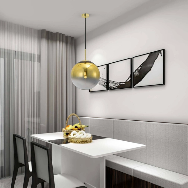 Lampa wisząca szklana kula złota PALLA śr. 30cm