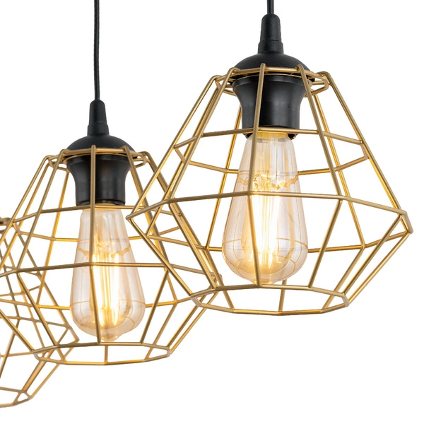 DIAMOND NEW BLACK/GOLD LAMPA WISZĄCA 3 PL LISTWA 4642