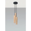 Lampa wisząca LINO 3P SL.1012 czarna stal, drewno naturalne 3xGU10
