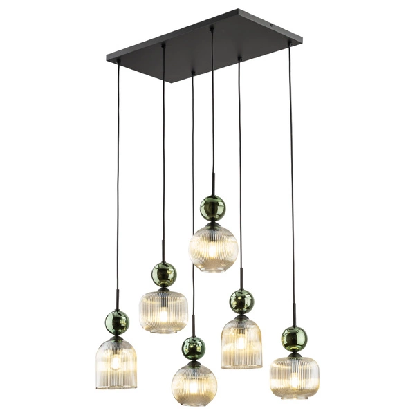 SOPHIA GREEN COGNAC LAMPA WISZĄCA 6XE14