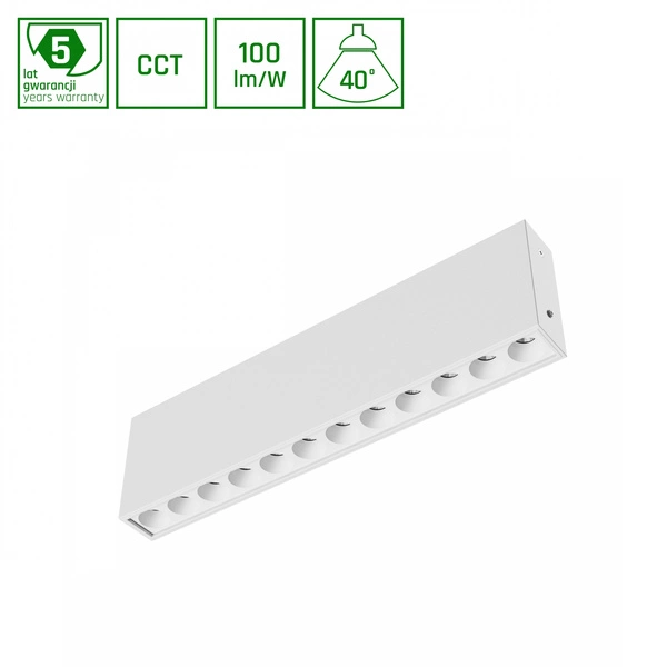 GRID S OPRAWA NATYNKOWA 12W CCT 230V 40st IP20 222x26x60mm BIAŁY 5 LAT GW. SPECTRUM