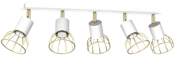Lampa sufitowa DANTE, MLP7253, biały/złoty, 5x8W LED GU10