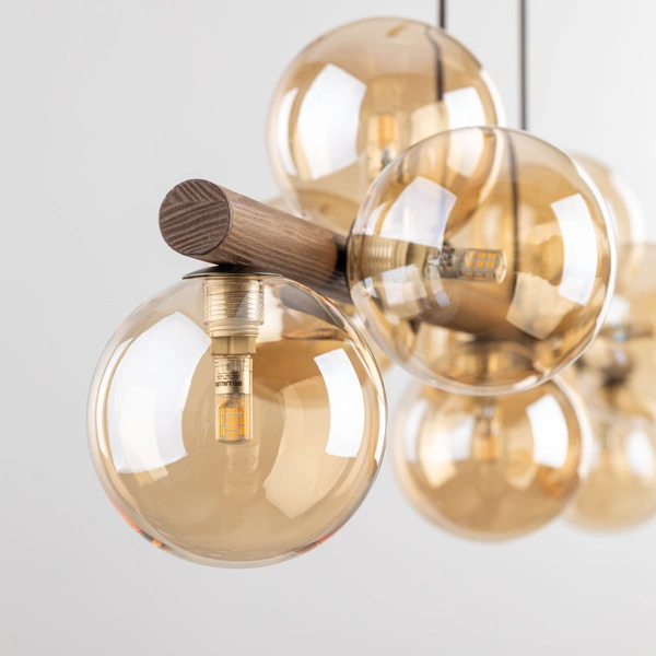 ESTERA WOOD ORZECH BURSZTYN LAMPA WISZACA 9XG9