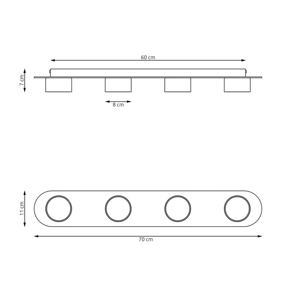 Lampa sufitowa Emibig DIAZ 4 BL WOOD 1438/4