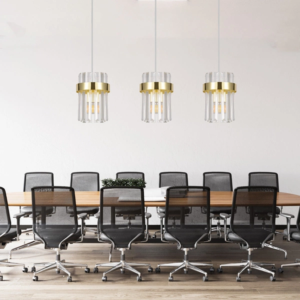 Lampa wisząca Vetro złota 3xE14