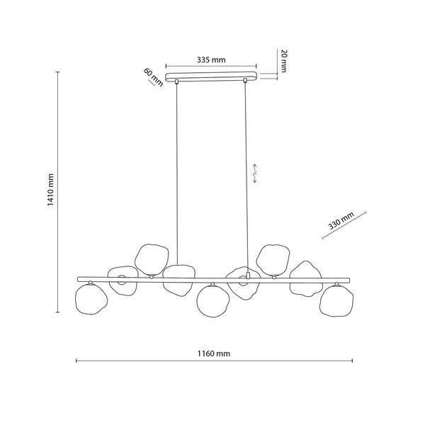 LAVA SABIA LAMPA WISZACA 9XG9