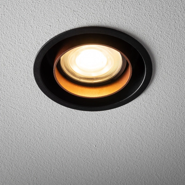 Regulowana lampa podtynkowa MONO SLIDE śr. 8,3cm GU10 | miedziany/czarny 10801