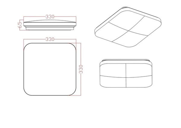 Plafon BABILON, czarny, kwadratowy mały, 18W LED, barwa neutralna 4000K