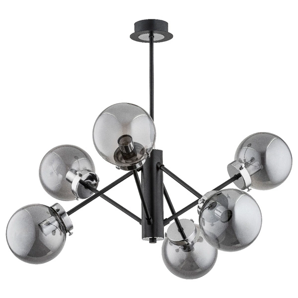 Lampa sufitowa ALFA NANCY CZARNA 6xE14 64cm | 60808