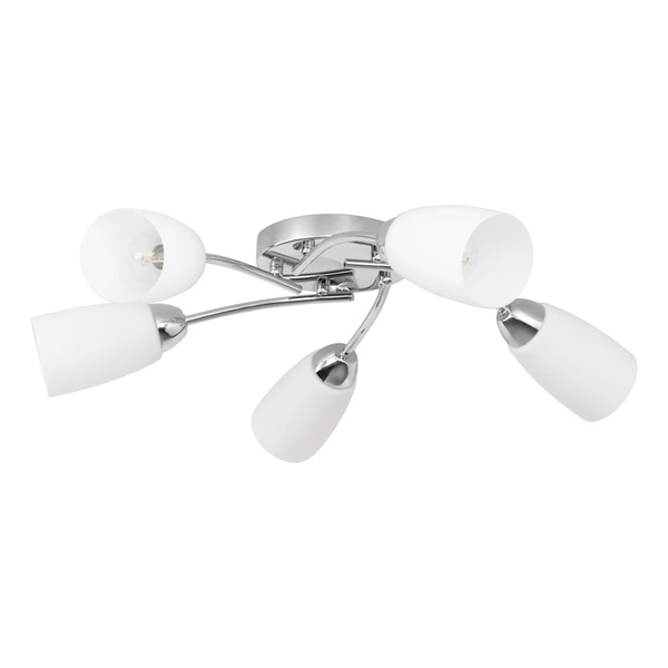 Lampa Sufitowa Terni 5xE14 Max.40W Chrom Metal/Białe Szkło 8330528