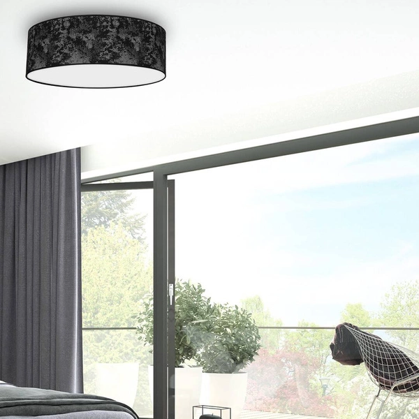 Lampa sufitowa SATINO, Ø60cm, czarny/srebrny, 3x60W E27, MLP7330