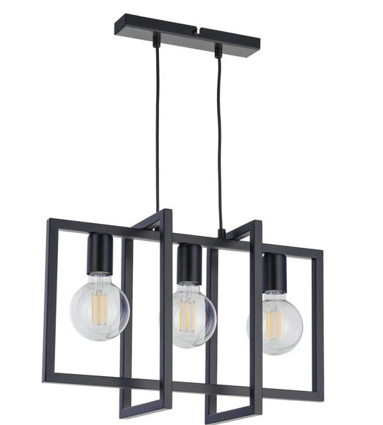 Nowoczesna lampa wisząca EDEN 3x E27 60W szer. 50cm | czarny