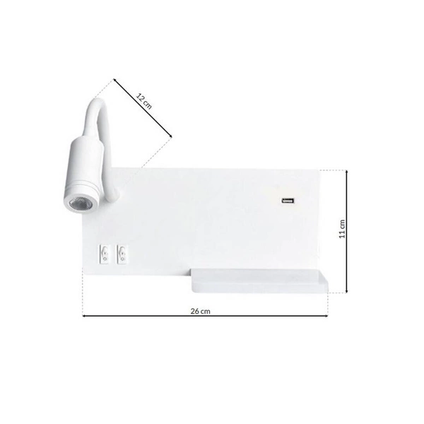 Lampa nocna z półką SHELF WHITE LED 4W+5W+2W ML6343