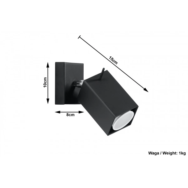 Designerski kinkiet MERIDA SL.0099 Czarny 1xGU10