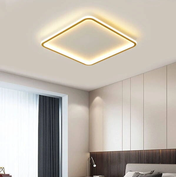 Plafon LED 28W Kwadratowy Złoty CCT 3000K/4000K/6000K 50x50cm Abruzzo Angelo