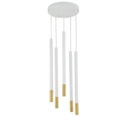 Nowoczesna lampa wisząca SOPEL DUE 5 biały/złoty 33238