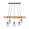 Trabo Long Lampa Wisząca 5xE27 Max.60W Sosna Bejcowana/Czarny 69204504