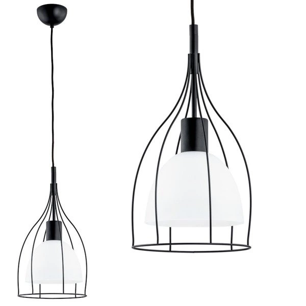 Lampa z drutu VITRO I black 23cm