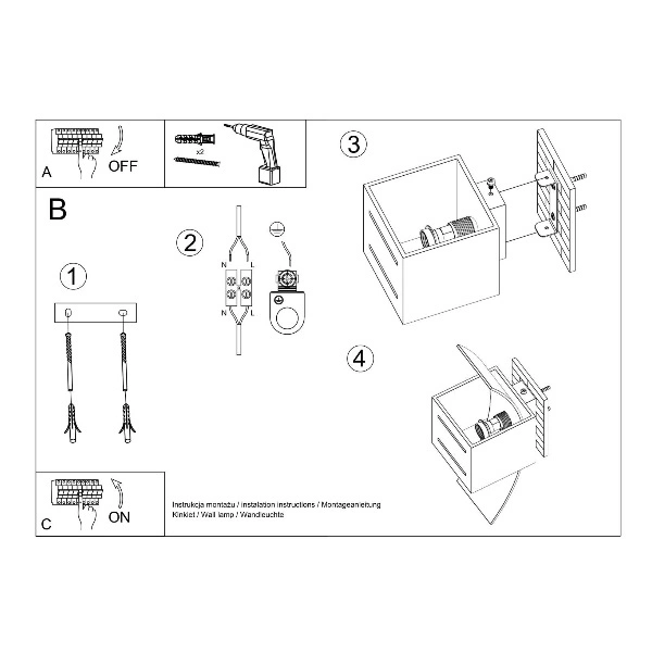 Kinkiet Sollux LORETO Aluminium, Czarny, Szkło, G9 12W LED, SL.0201