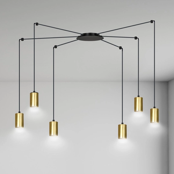 Lampa wisząca Emibig TRAKER 6 BL/GOLD 526/6