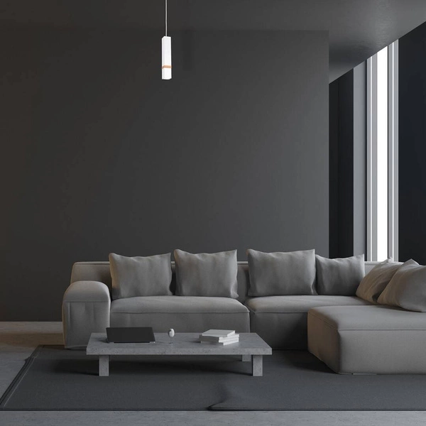 Lampa wisząca nowoczesna VIDAR I biały szer. 8cm