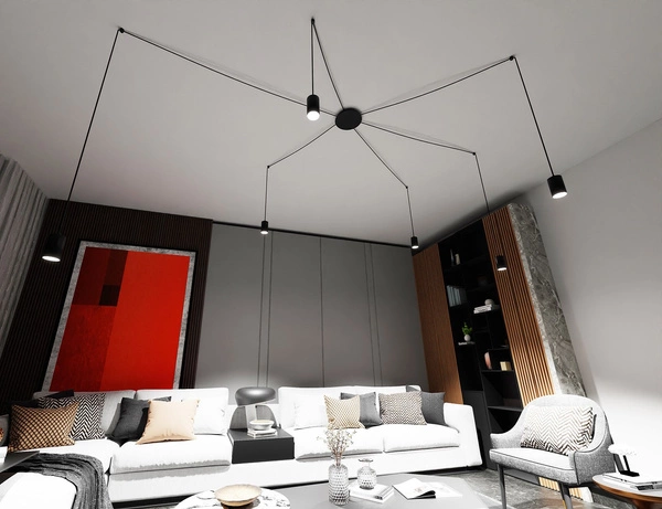 Lampa wisząca Emibig TRAKER 6 BL/Czarny 524/6