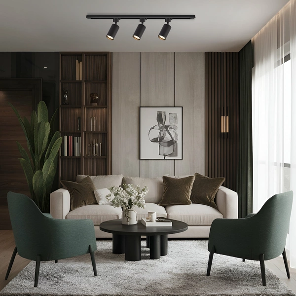 Zestaw Oprawa Tiger Track Czarny 3xGU10 1m