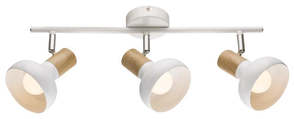 Lampa sufitowa PUERTO listwa 93-62673 biała/drewno 3xE14