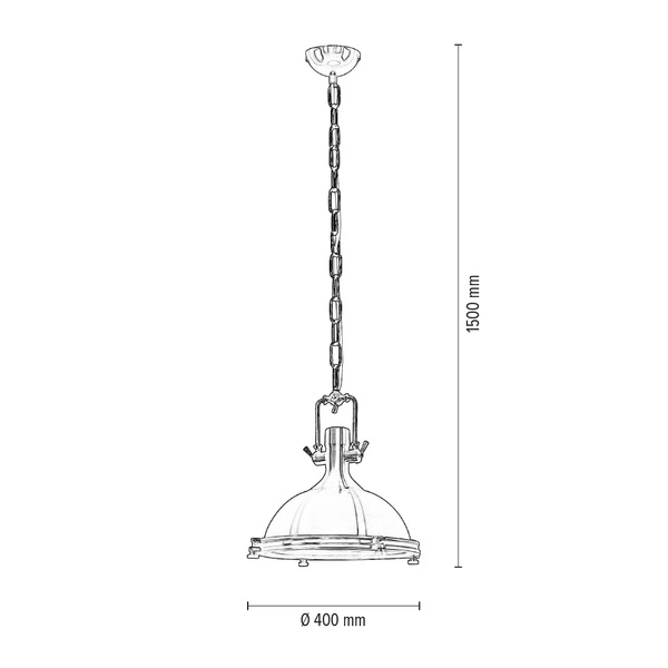 Lampa wisząca Trinity 1xE27 Max.60W Metal patyna/biały metal 1711111