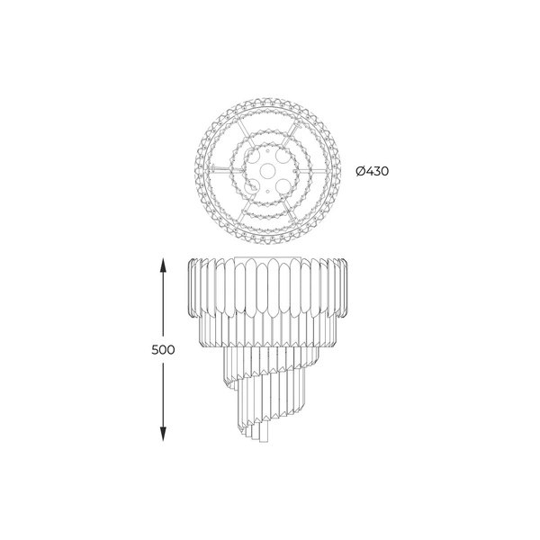 Kryształowy plafon GLADIUS lampa sufitowa 6xE14 | srebrny