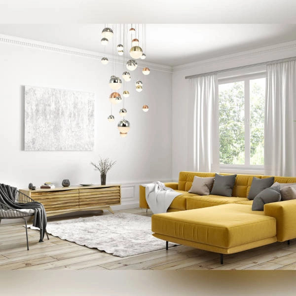 Lampa wisząca Mocado dł. 260cm 147.6W 27xLED | złoty