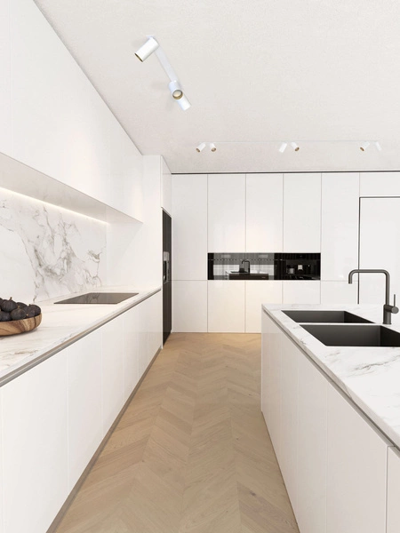 Punkowa lampa sufitowa MONO VI 200cm 6xGU10 | biały/złoty 7777