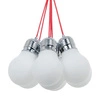 Lampa wisząca z żarówką 7xE27 maks. 60W chromowany metal/czerwony kabel z tkaniny/białe szkło 2810728