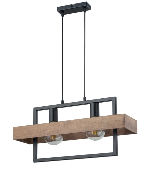 Nowoczesna lampa wisząca do salonu ROBIN E27 60W szer. 55cm | czarny brązowy