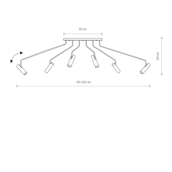 Lampa sufitowa EYE SUPER GRAPHITE VI 6498