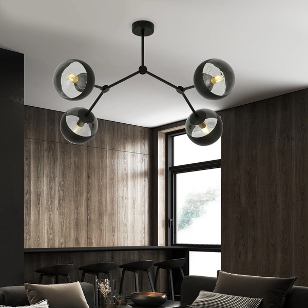 Lampa sufitowa Emibig SPACE 4 Czarny/STRIPE 1135/4