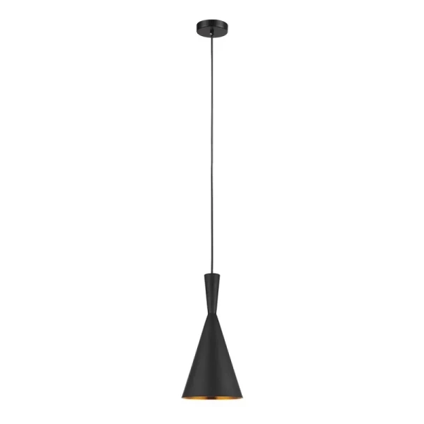 Lampa wisząca PEDRO śr. 19cm E27 | czarny/mosiężny