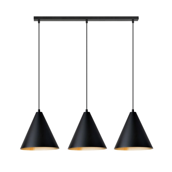 Lampa wisząca Emibig REBEL 3 Czarny/GOLD 1271/3