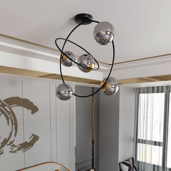 Lampa sufitowa Emibig STARDOM 5 BL GRAFIT 1292/5