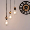 Drewniana lampa wisząca Clarte 3xE27 maks. 60W Dąb olejowany/Czarny metal/Czarny kabel z tkaniny 3274374R