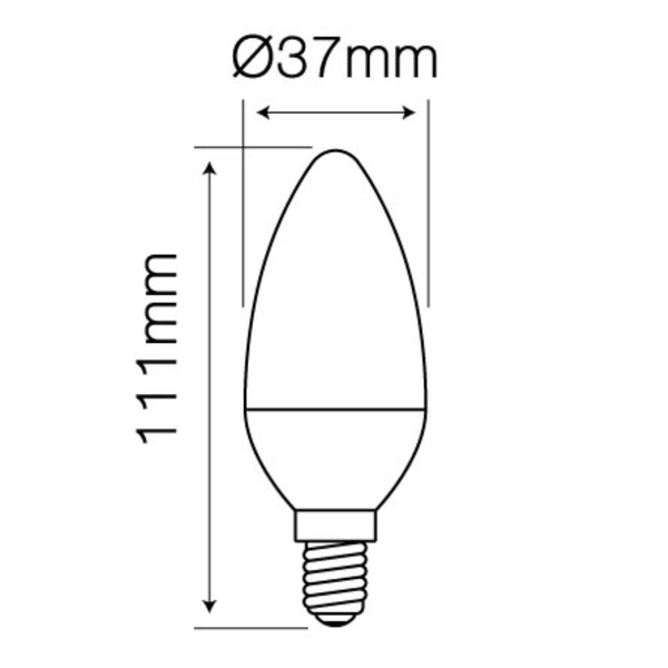 Żarówka świecowa LED E14 7W 2700K 630lm C37 | ciepła