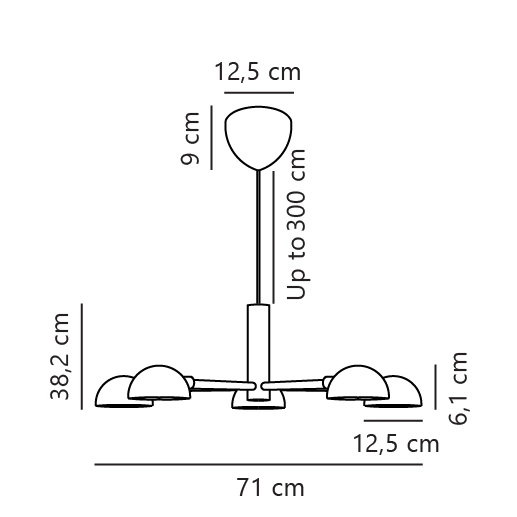 Lampa wisząca NOMI E14 8W Metal | Czarny