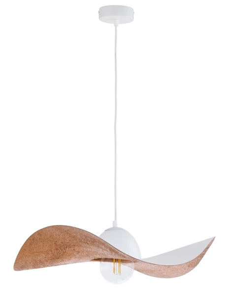 Designerska lampa wisząca KAPELLO M E27 60W śr. 55cm | biały miedź
