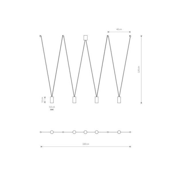 Lampa wisząca regulowana MORE EYE IV 160cm 4xGU10 | czarny 7822