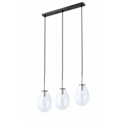 Lampa wisząca FONDI, czarny/chrom/transparentny, 3x40W E14