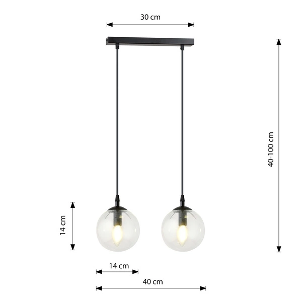 Lampa wisząca Emibig COSMO 2 BL TRANSPARENT 711/2