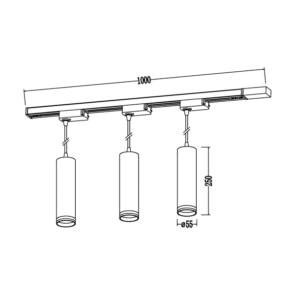 Zestaw Oprawa Pipe Ring Track Zwis Biały 3xGU10 1m