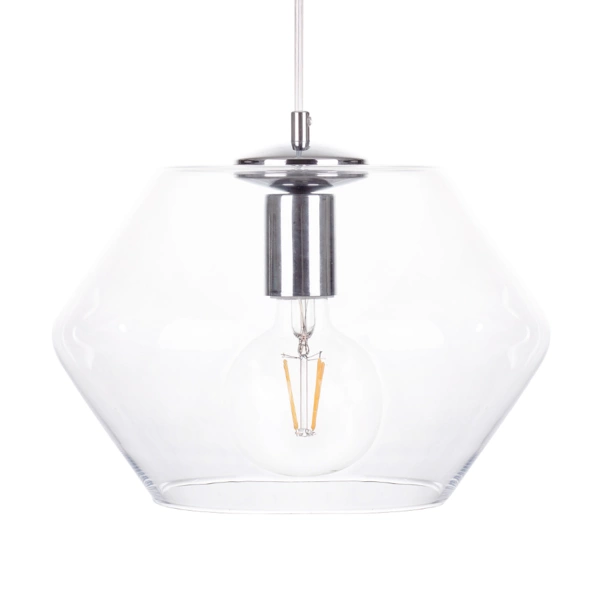 Nowoczesna lampa szklana wisząca EVE SILVER 900